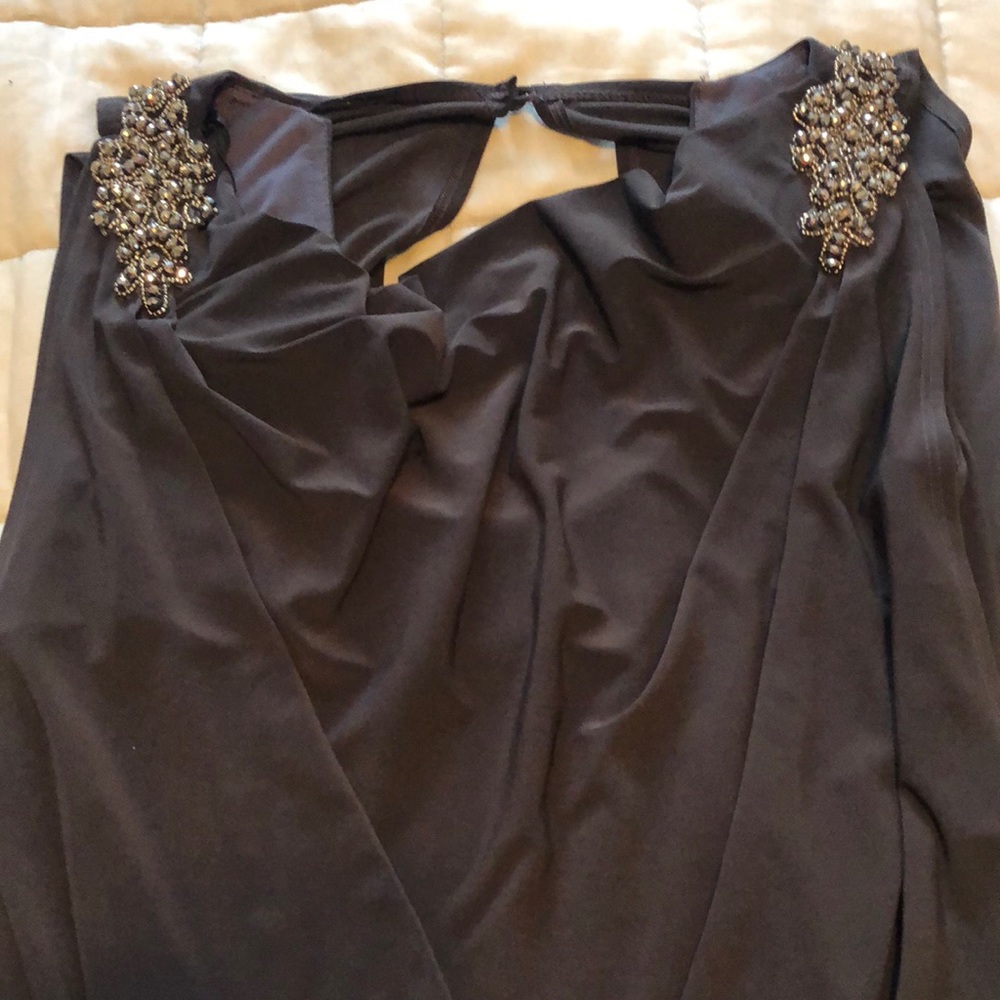 Gray beaded dress sz 6